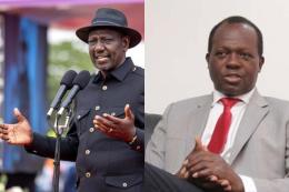 Collage photo of President William Ruto and Raphael Tuju